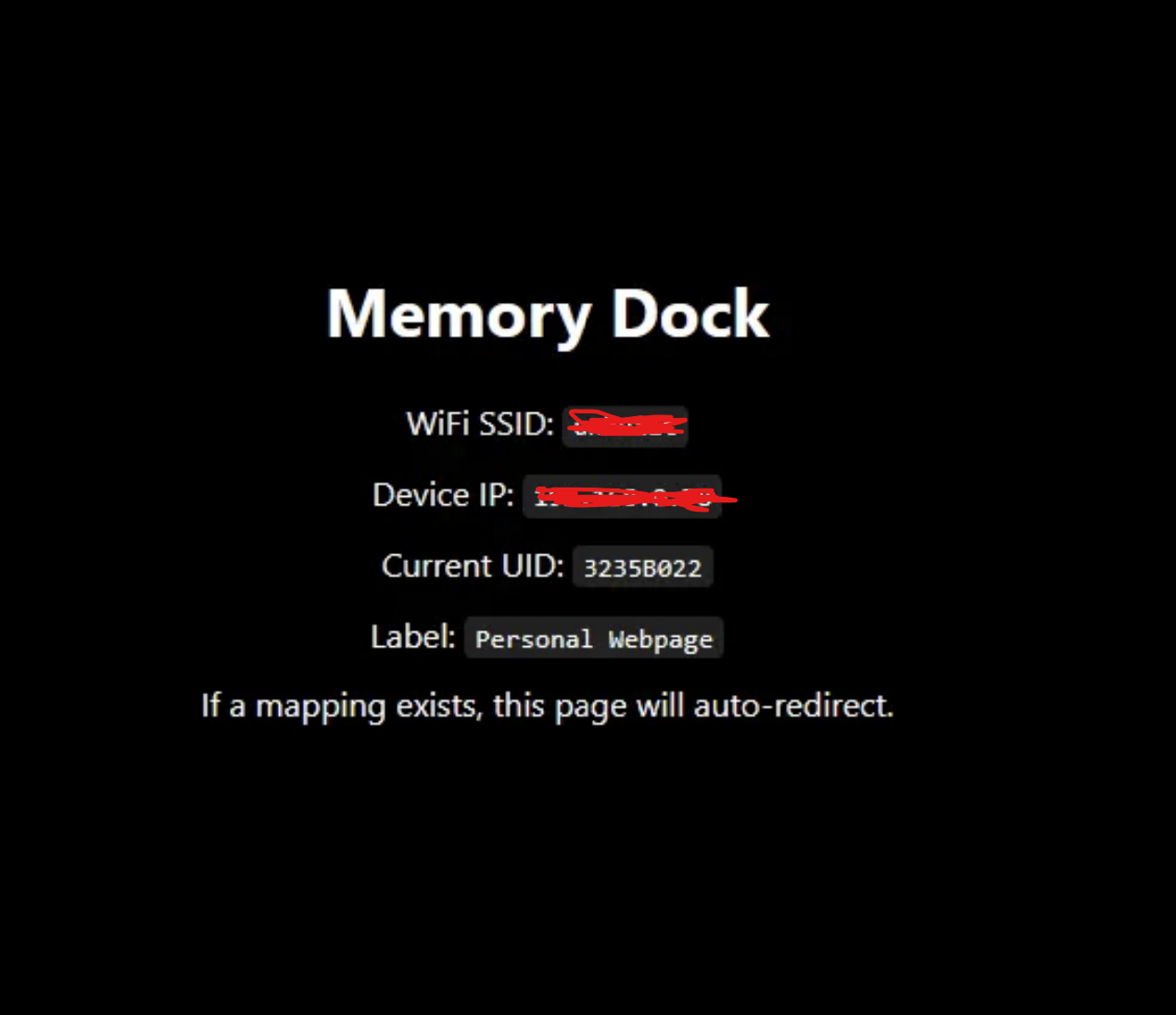 Result of the browser redirecting to a mapped URL from the NFC tag